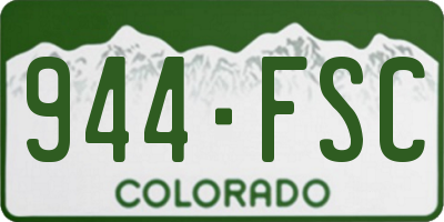 CO license plate 944FSC