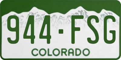 CO license plate 944FSG