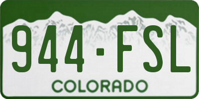 CO license plate 944FSL