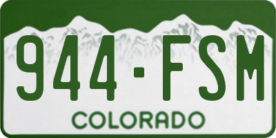 CO license plate 944FSM