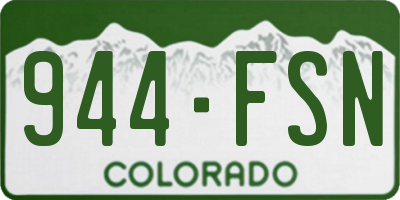 CO license plate 944FSN