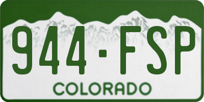 CO license plate 944FSP