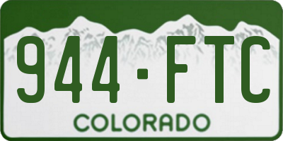 CO license plate 944FTC