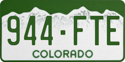 CO license plate 944FTE