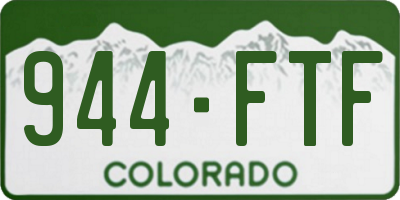 CO license plate 944FTF