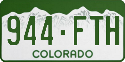 CO license plate 944FTH