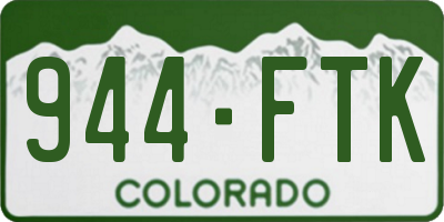 CO license plate 944FTK