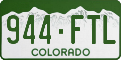 CO license plate 944FTL