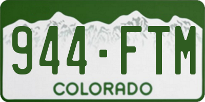CO license plate 944FTM
