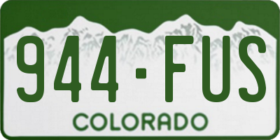 CO license plate 944FUS
