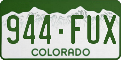 CO license plate 944FUX