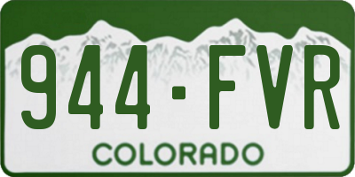 CO license plate 944FVR