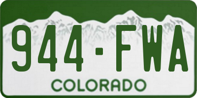 CO license plate 944FWA