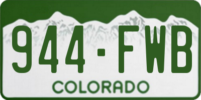 CO license plate 944FWB
