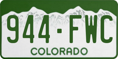 CO license plate 944FWC