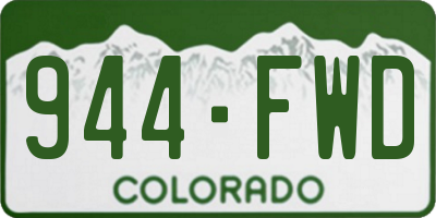 CO license plate 944FWD