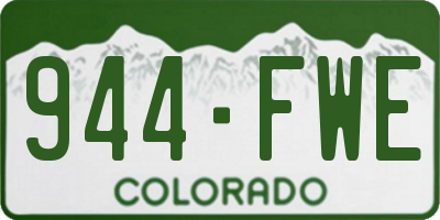 CO license plate 944FWE