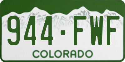 CO license plate 944FWF