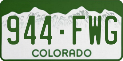 CO license plate 944FWG