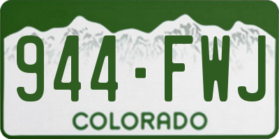 CO license plate 944FWJ