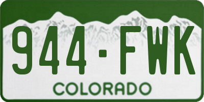 CO license plate 944FWK