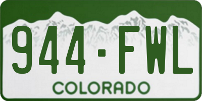 CO license plate 944FWL