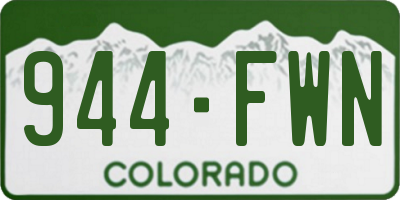 CO license plate 944FWN