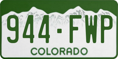 CO license plate 944FWP