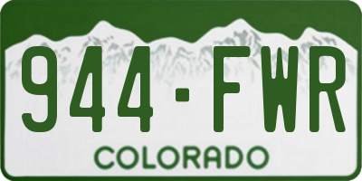 CO license plate 944FWR