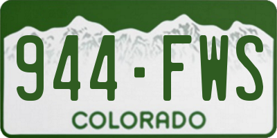 CO license plate 944FWS