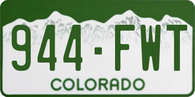 CO license plate 944FWT