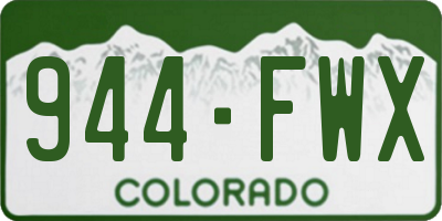 CO license plate 944FWX