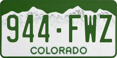 CO license plate 944FWZ