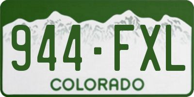 CO license plate 944FXL