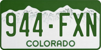 CO license plate 944FXN
