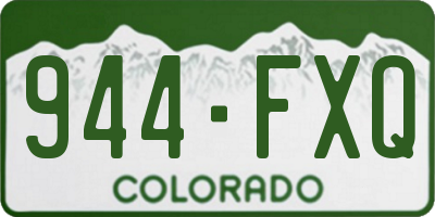 CO license plate 944FXQ