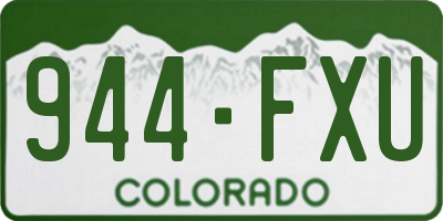 CO license plate 944FXU