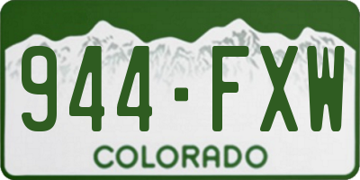 CO license plate 944FXW