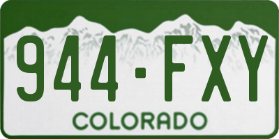 CO license plate 944FXY