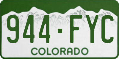 CO license plate 944FYC