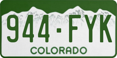 CO license plate 944FYK