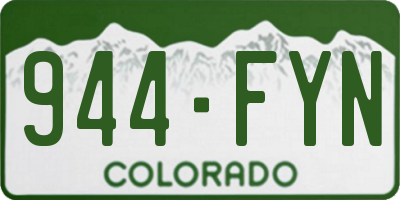 CO license plate 944FYN
