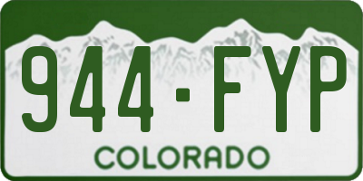 CO license plate 944FYP