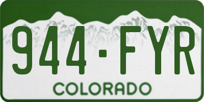CO license plate 944FYR