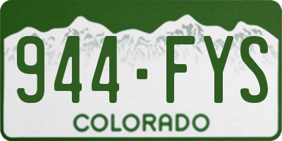 CO license plate 944FYS