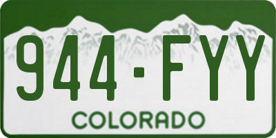 CO license plate 944FYY