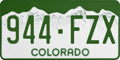 CO license plate 944FZX