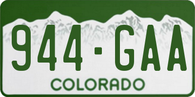 CO license plate 944GAA