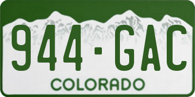 CO license plate 944GAC