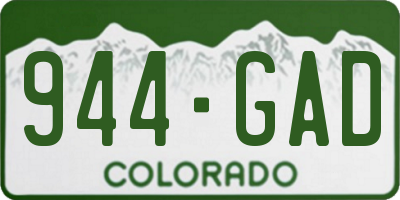CO license plate 944GAD